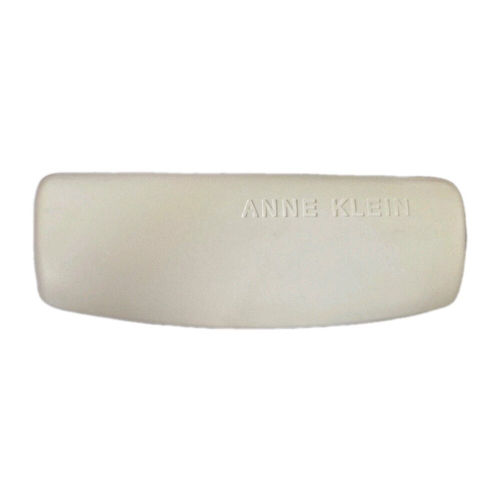 Eyeglasses Case Anne Klein Clamshell White Faux Leather Hard Case Fashion